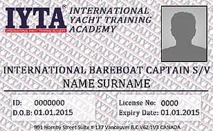 Bareboat Captain IYTA sertifika örneği